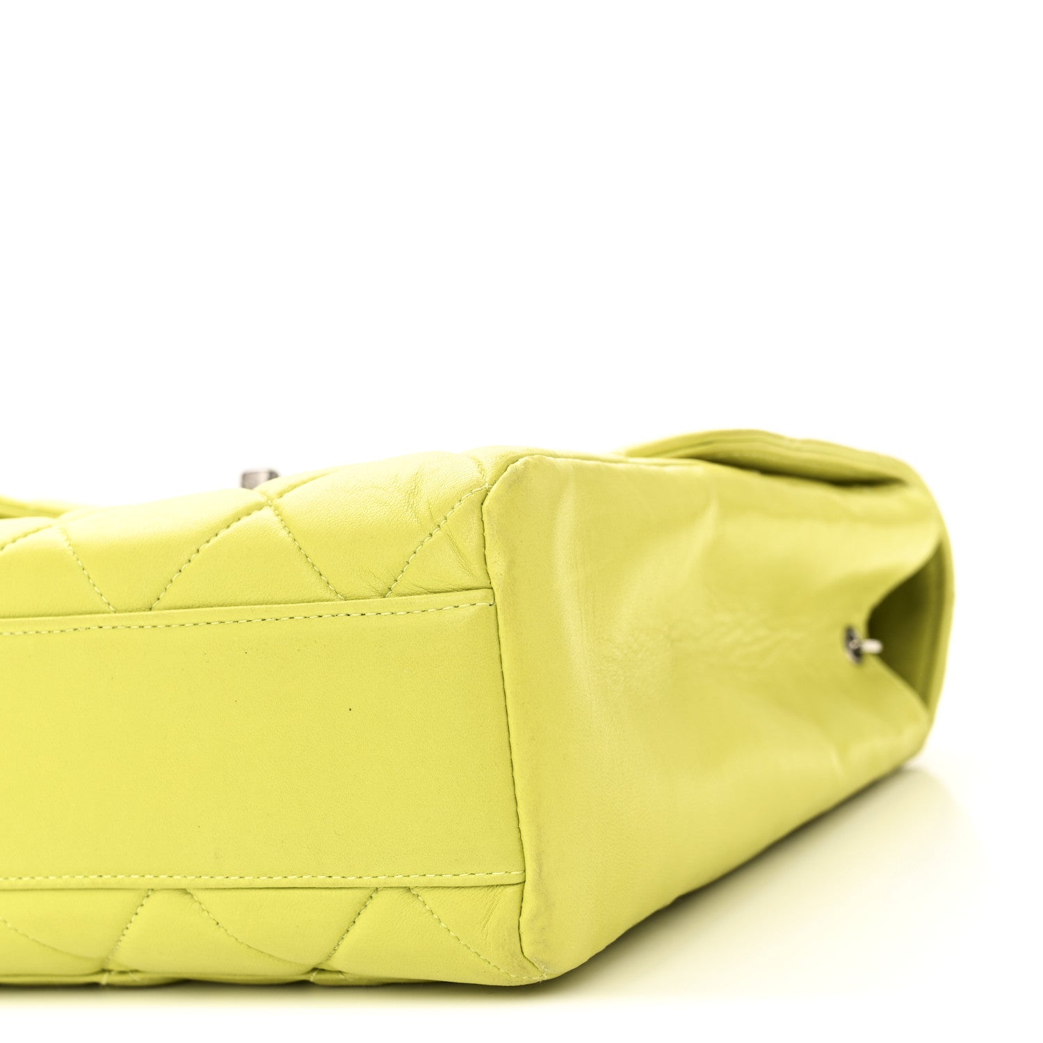 Lambskin Quilted CC Single Flap Green
