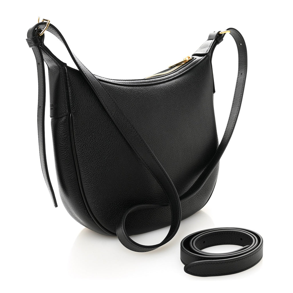 Supple Calfskin Cuir Triomphe Small Heloise Shoulder Bag Black