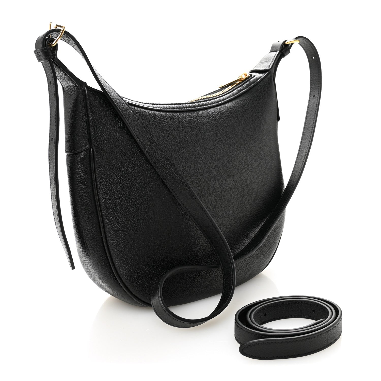 Supple Calfskin Cuir Triomphe Small Heloise Shoulder Bag Black