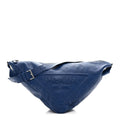 Vitello Daino Triangle Shoulder Bag Blue
