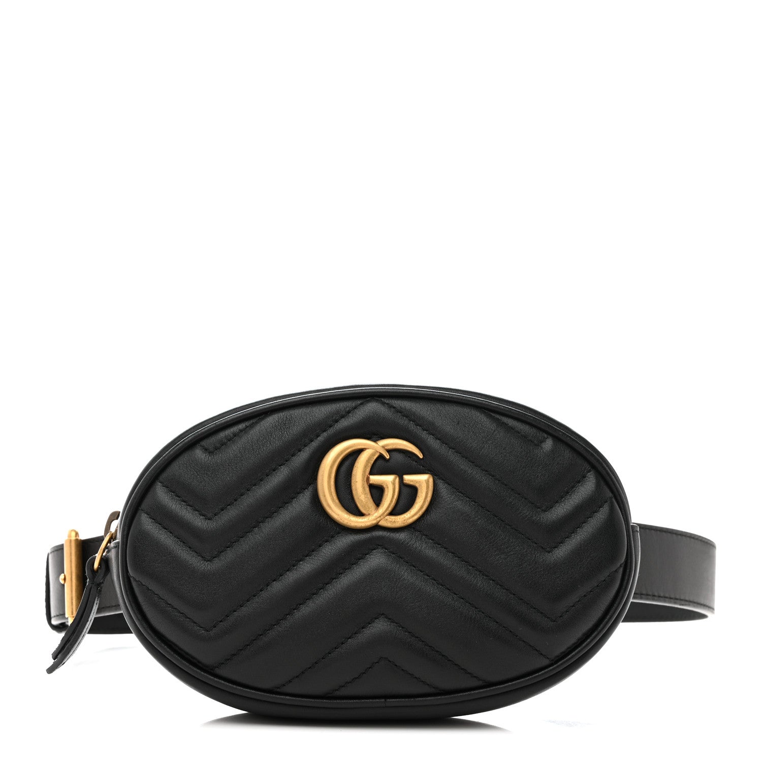 Calfskin Matelasse GG Marmont Belt Bag 85 34 Black