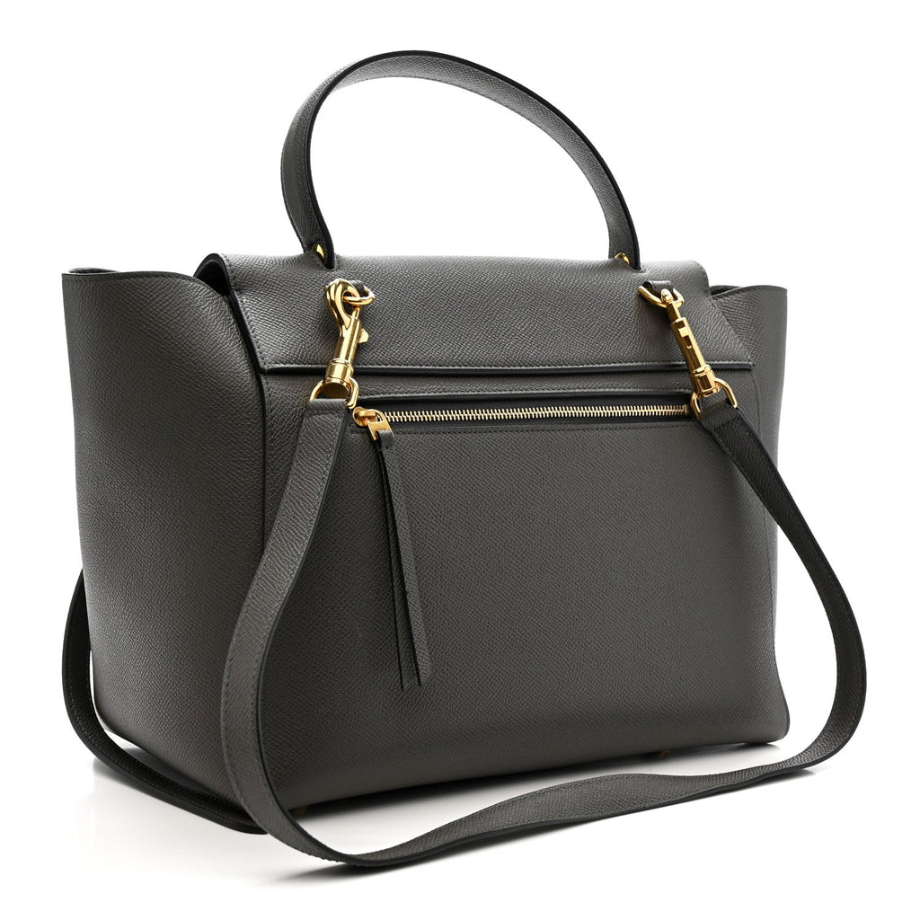 Grained Calfskin Mini Belt Bag Grey