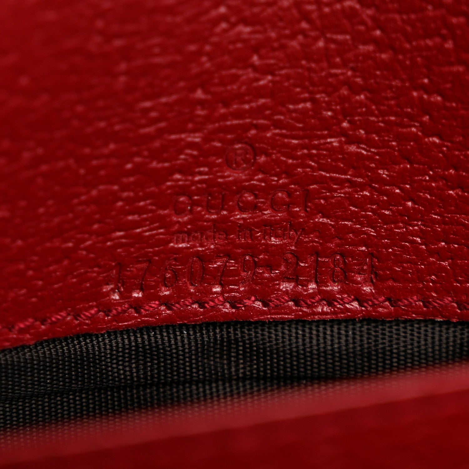 GG Supreme Monogram Web Queen Margaret Chain Wallet Red