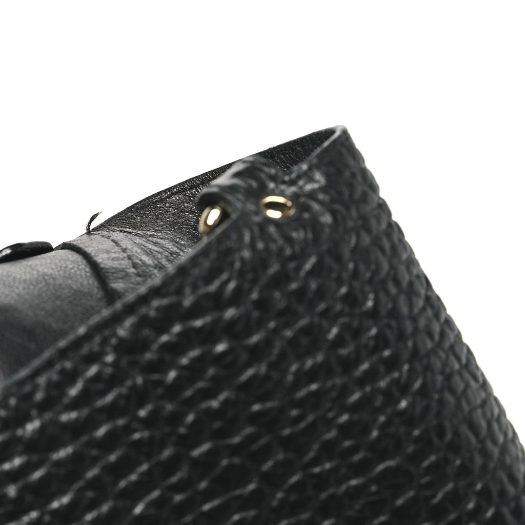 Heritage Grain Check Embossed Medium Dewsbury Tote Black