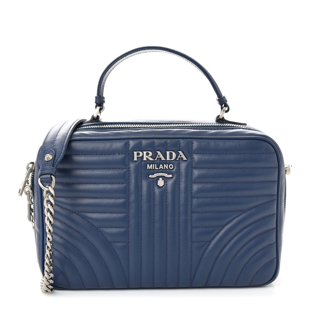 Soft Calfskin Impunture Diagramme Camera Bag Bluette