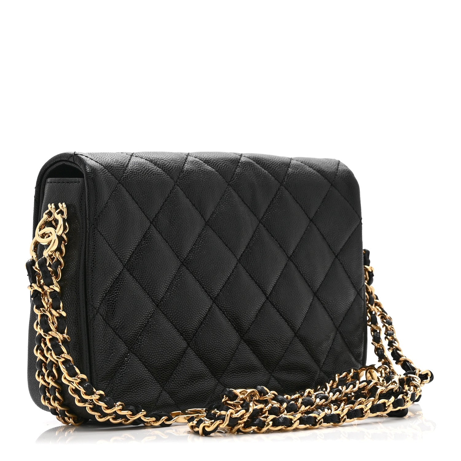 Caviar Quilted Mini CC You Flap Black