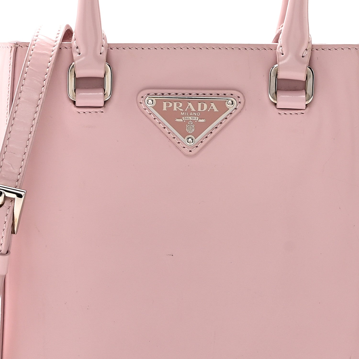 Spazzolato Triangle Small Double Handle Crossbody Tote Alabastro