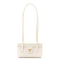 Shiny Caviar Preppy Coco Long Vanity With Strap White