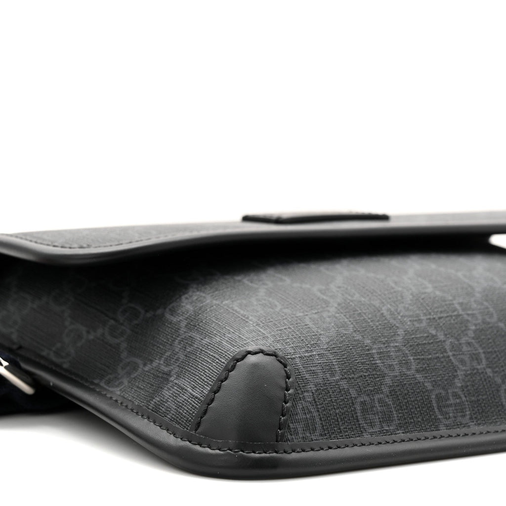 GG Supreme Monogram Web Slim Belt Bag Black Grey