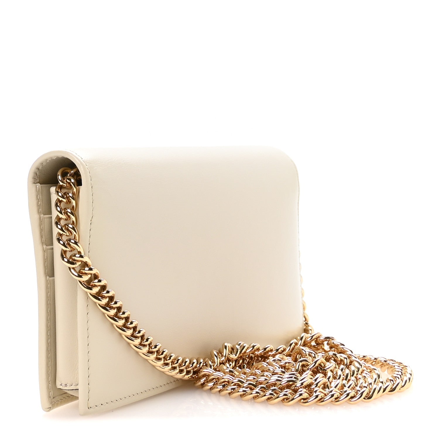Boarded Plutone Calfskin Horsebit 1955 Wallet On Chain Mystic White