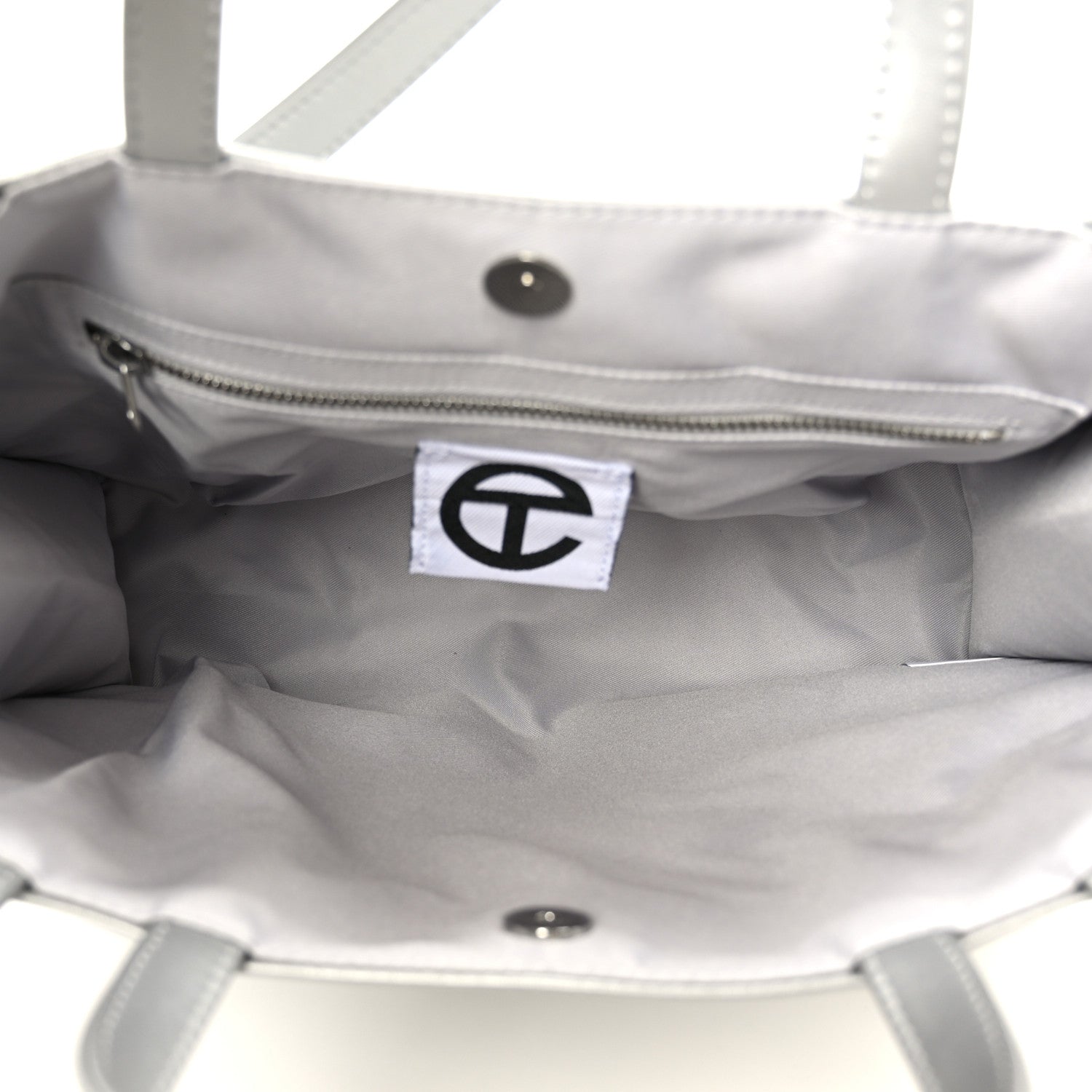 Metallic Vegan Leather Medium Shopping Bag Silver