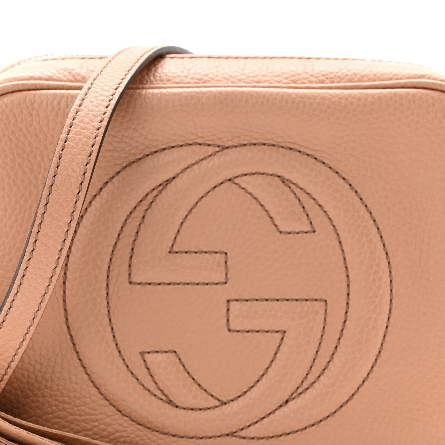 Pebbled Calfskin Small Soho Disco Bag Camelia