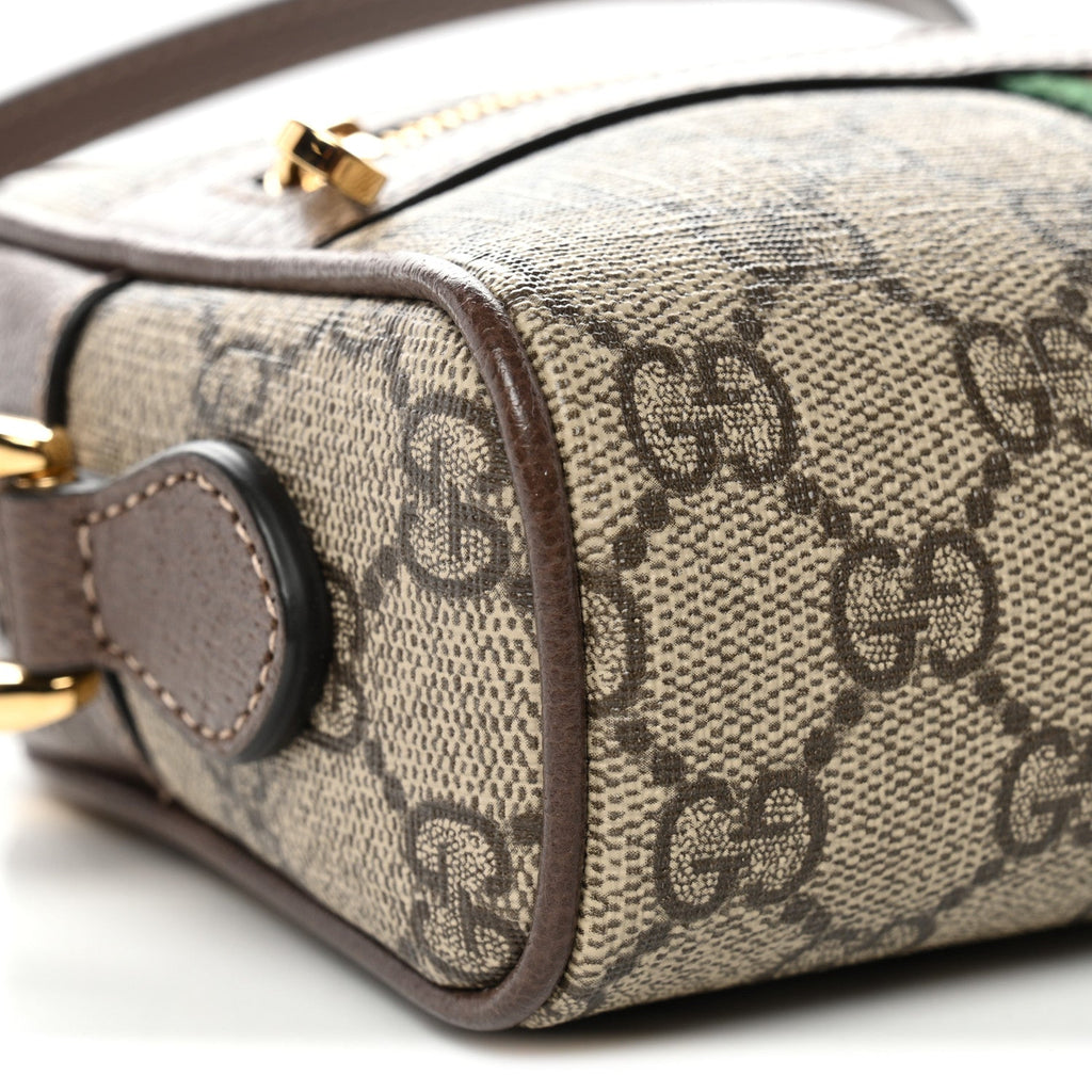 GG Supreme Monogram Web Mini Ophidia Shoulder Bag Brown