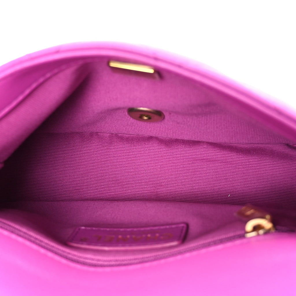 Lambskin Quilted CC Small Dynasty Flap Purple