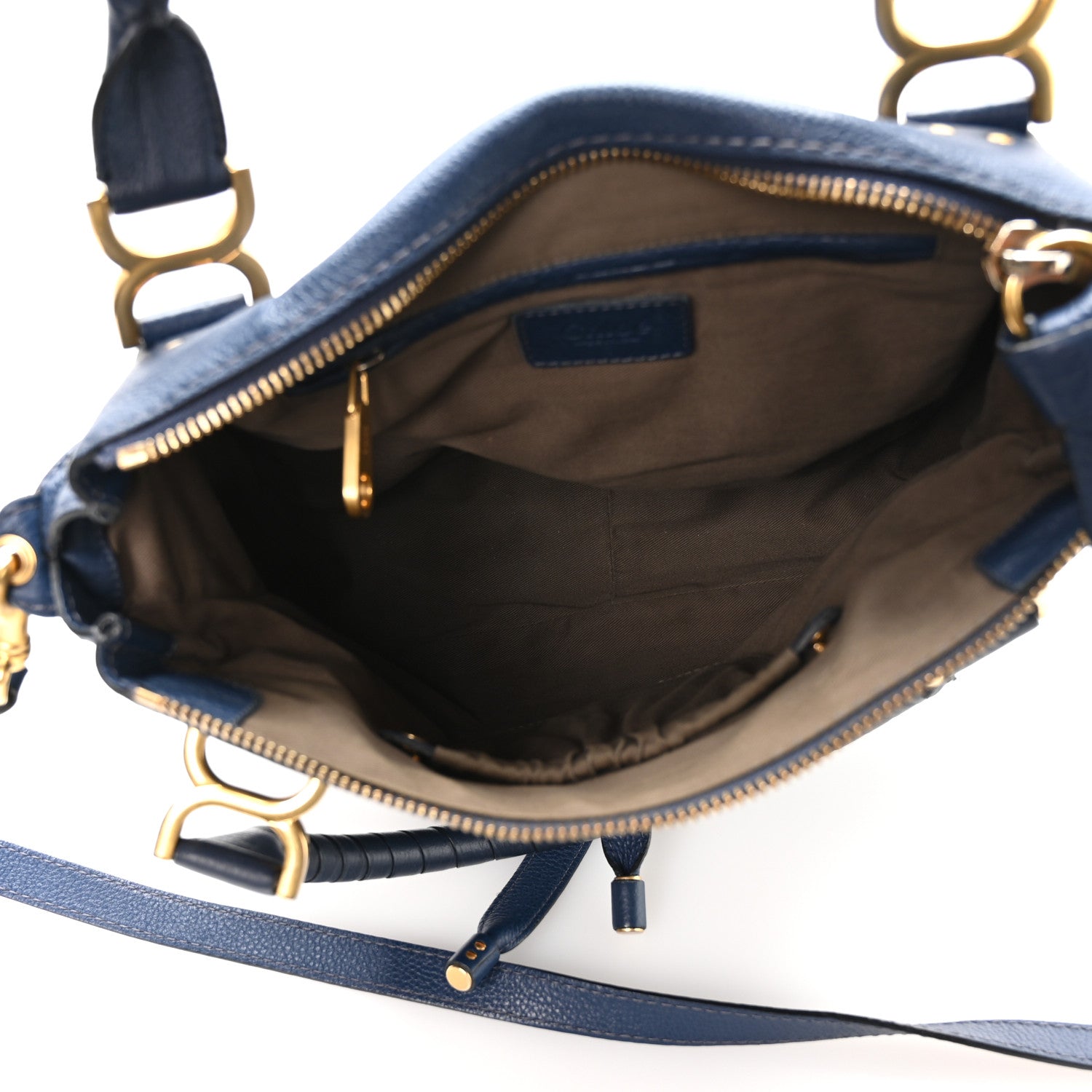 Calfskin Medium Marcie Satchel Royal Navy