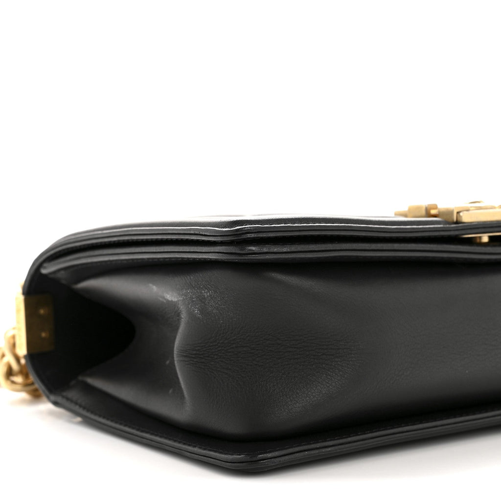 Calfskin Quilted Medium Boy Flap Black