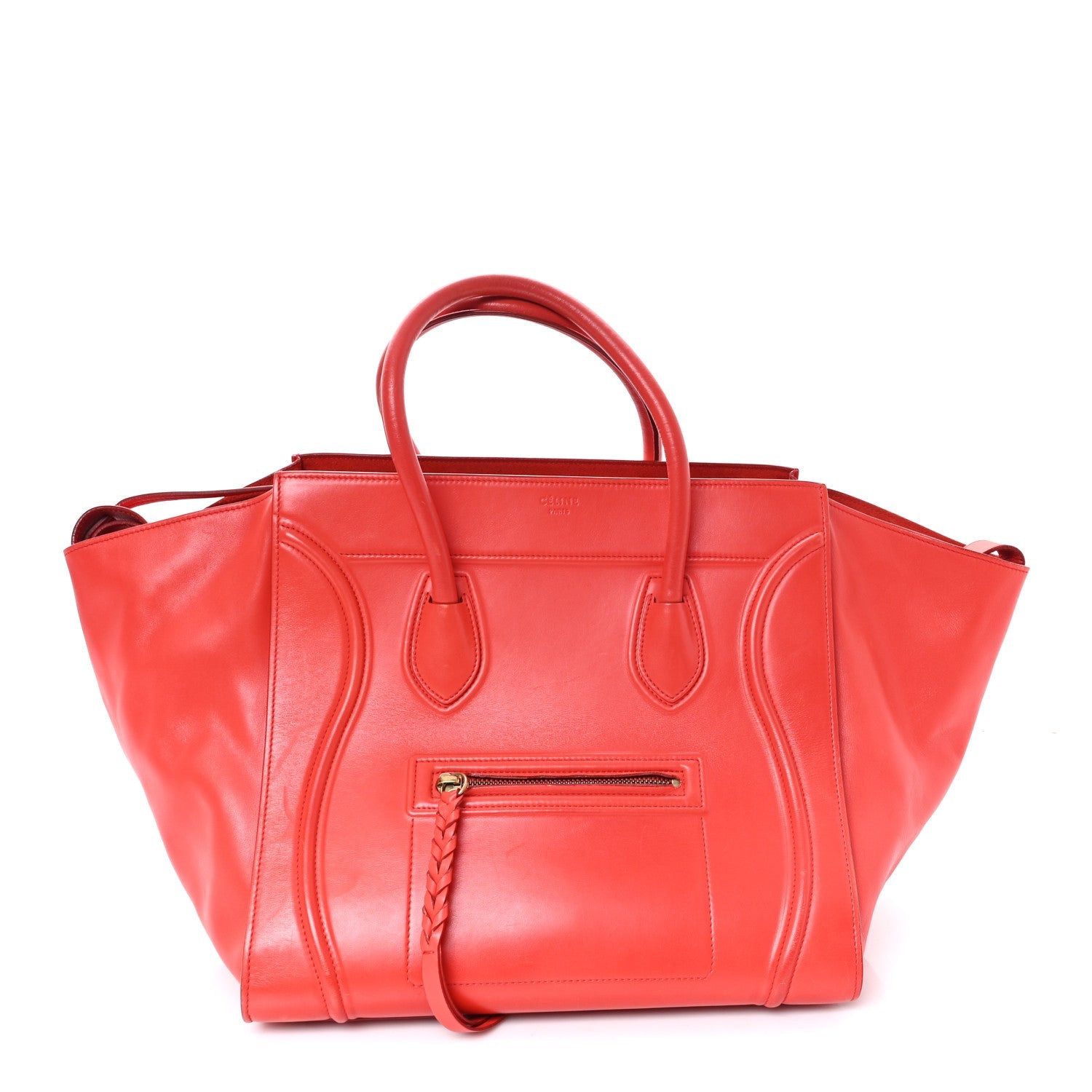 Supple Calfskin Medium Phantom Luggage Vermillion