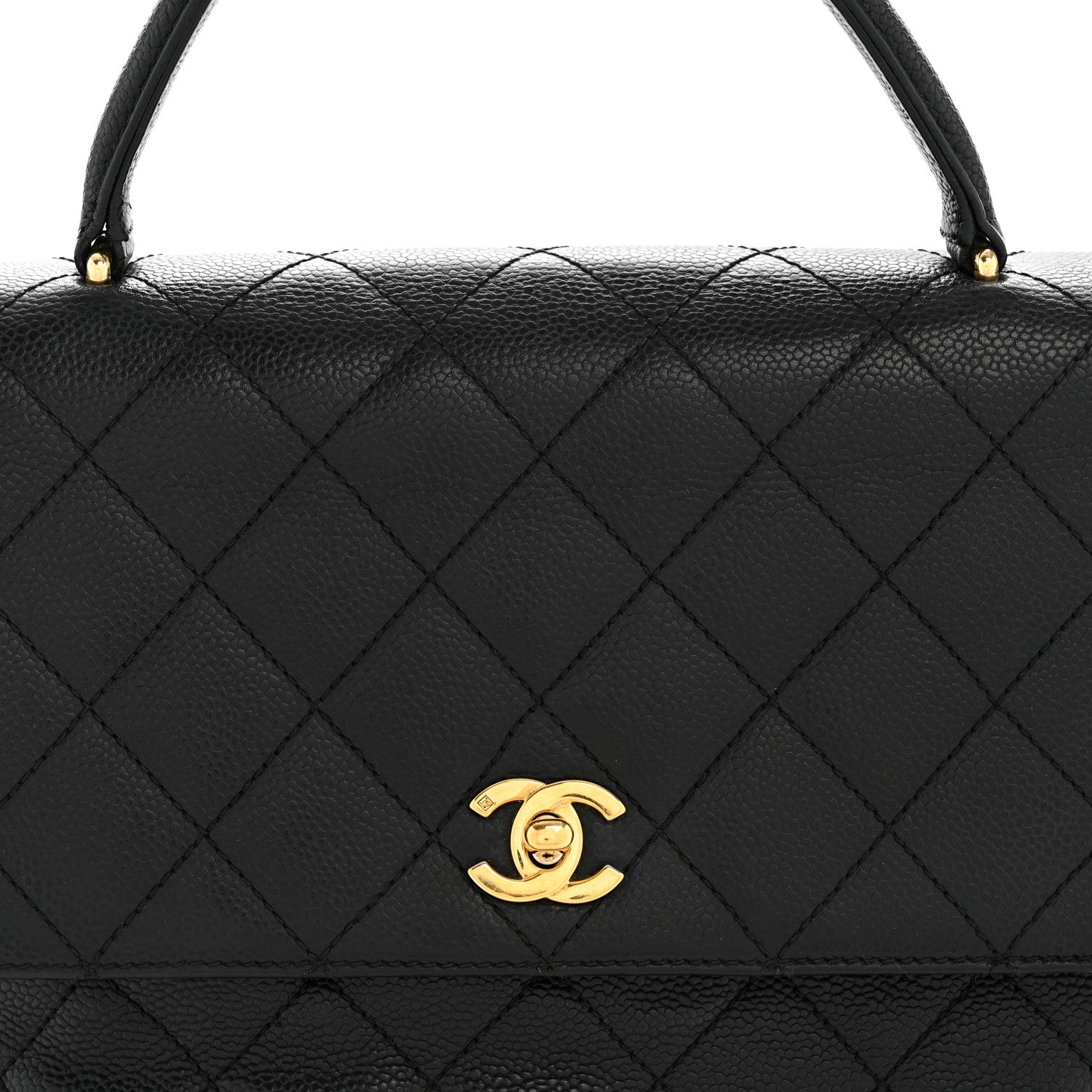 Caviar Quilted Jumbo Kelly Flap Black