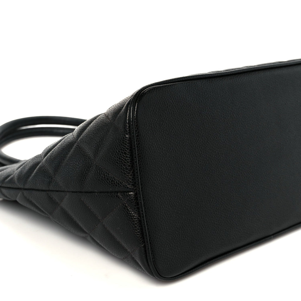 Caviar Quilted Medallion Tote Black