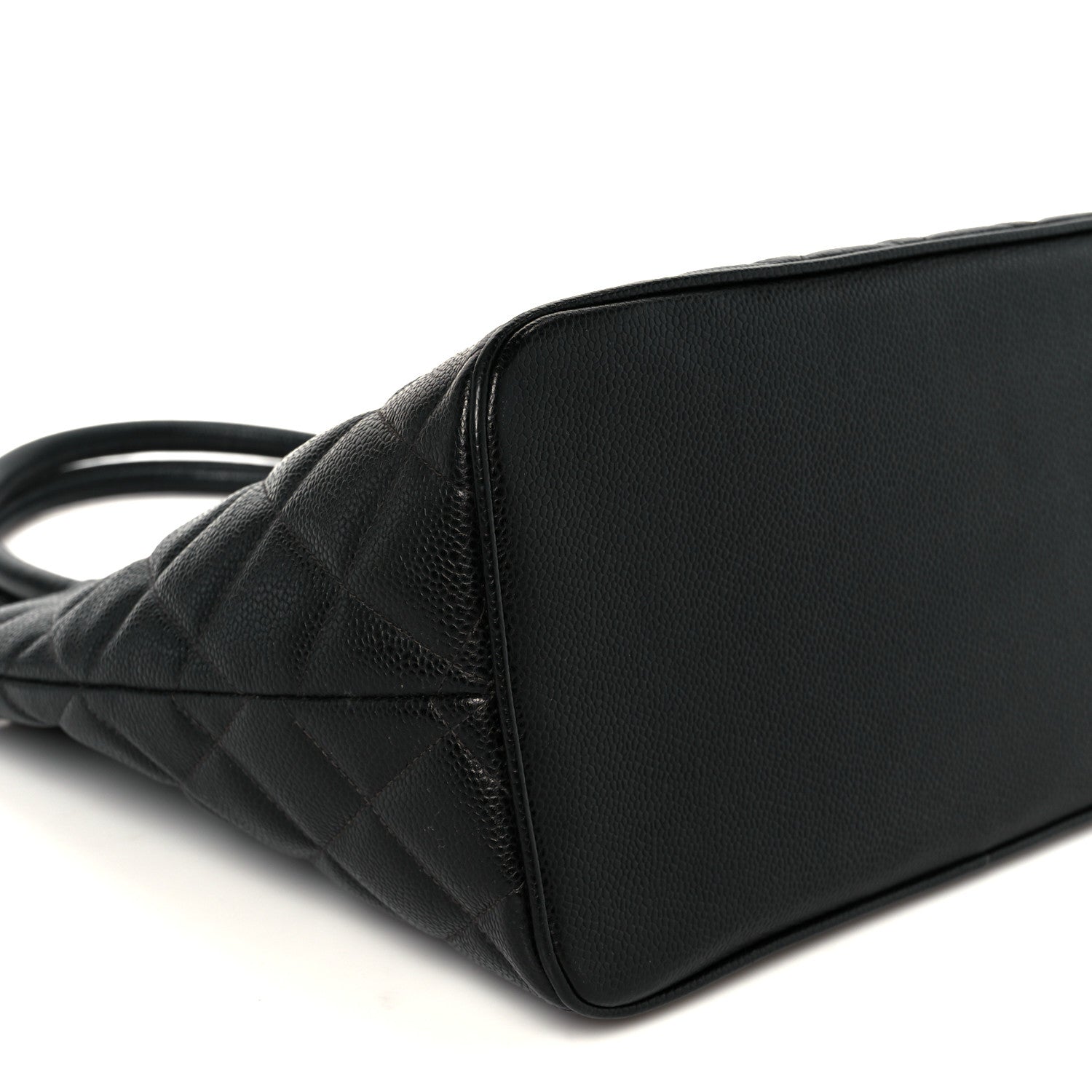 Caviar Quilted Medallion Tote Black