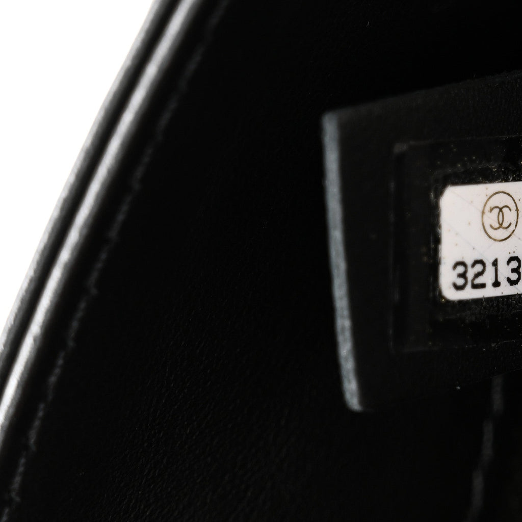 Calfskin Quilted CC Uniform Flap Belt Bag Black