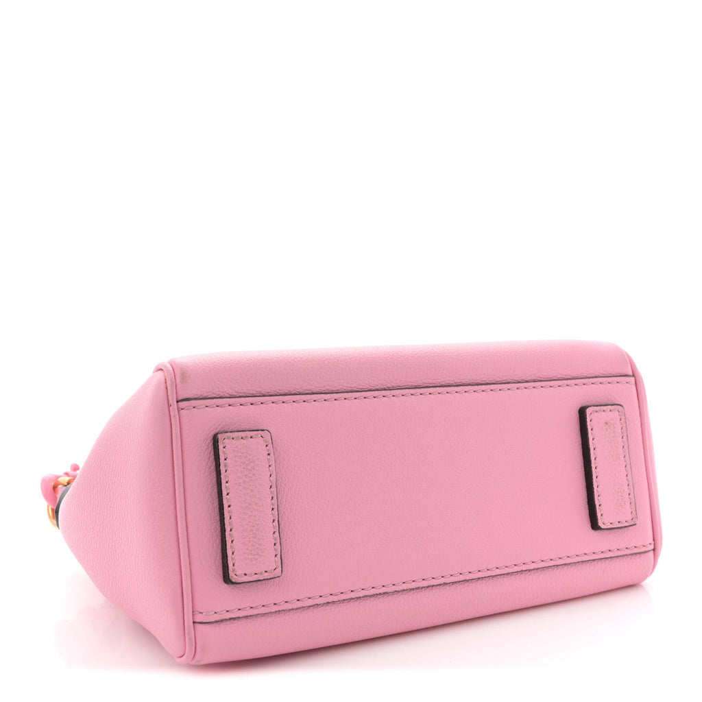 Grained Calfskin Small La Medusa Top Handle Bag Pink