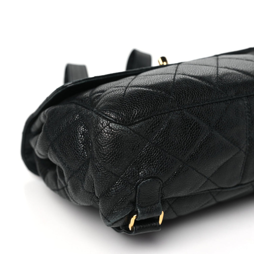 Caviar Quilted Backpack Black