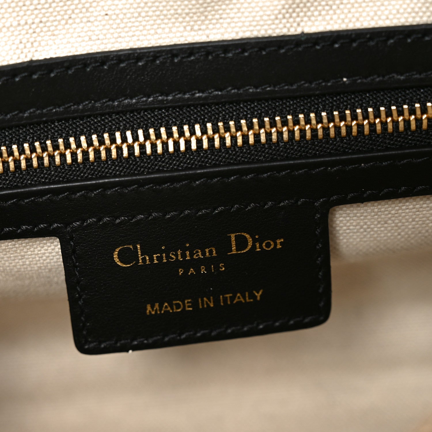 Calfskin Small Dior Vibe Zip Bowling Bag Black White