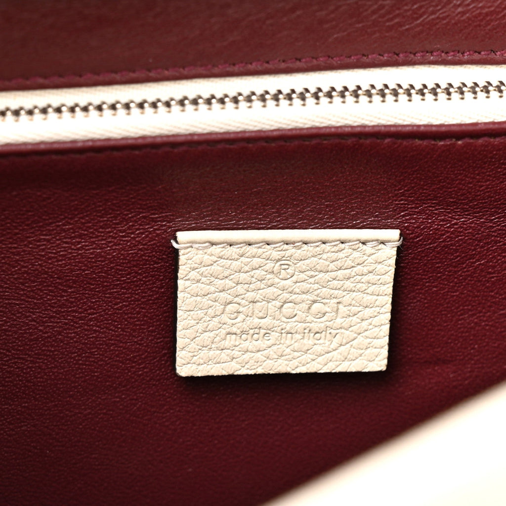 Grainy Calfskin Small Zumi Top Handle Bag Mystic White