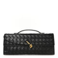 Nappa Intrecciato Long Andiamo Top Handle Clutch Black