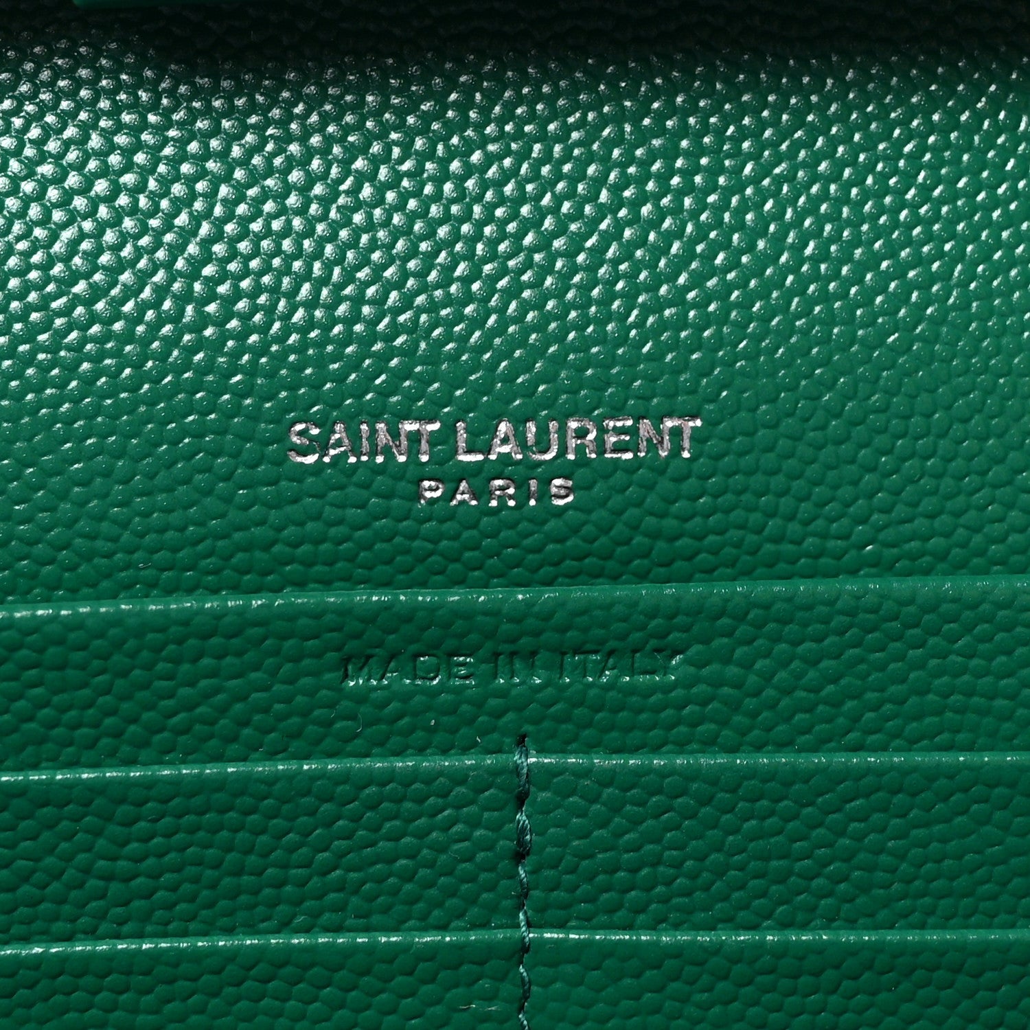 Grain De Poudre Mixed Matelasse Triquilt Monogram Chain Wallet Green Field