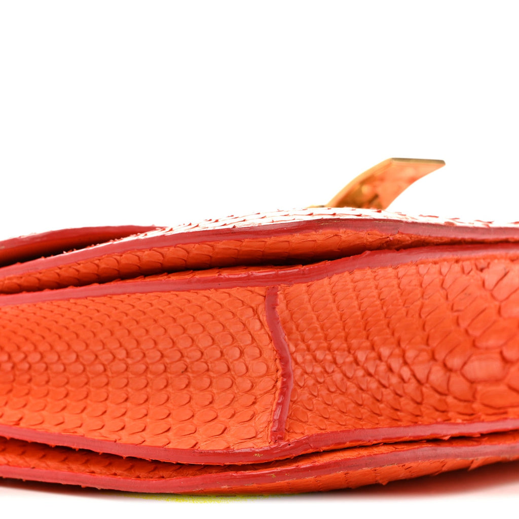 Snakeskin Medium Classic Box Flap Orange