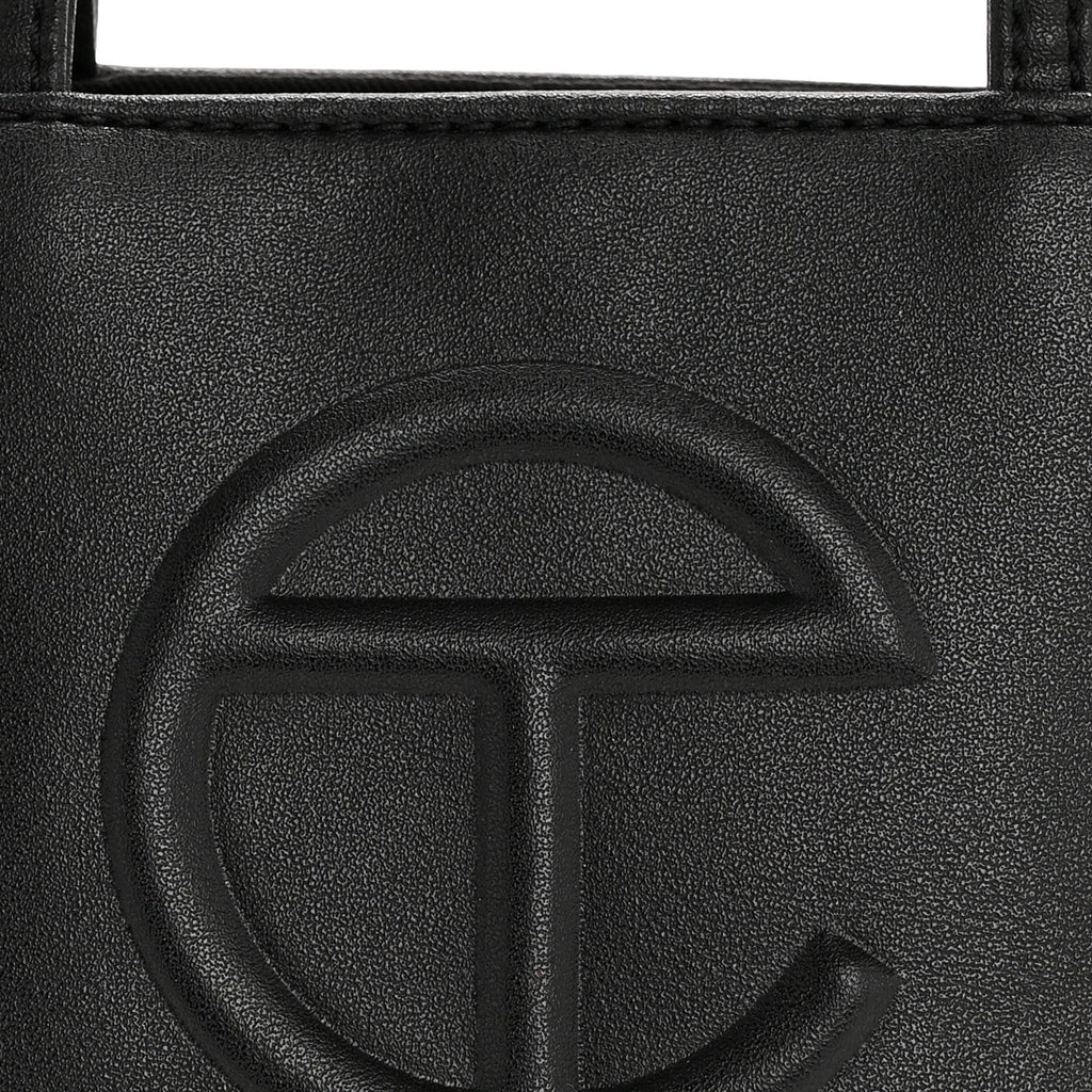 Vegan Leather Small Shopping Bag Black
