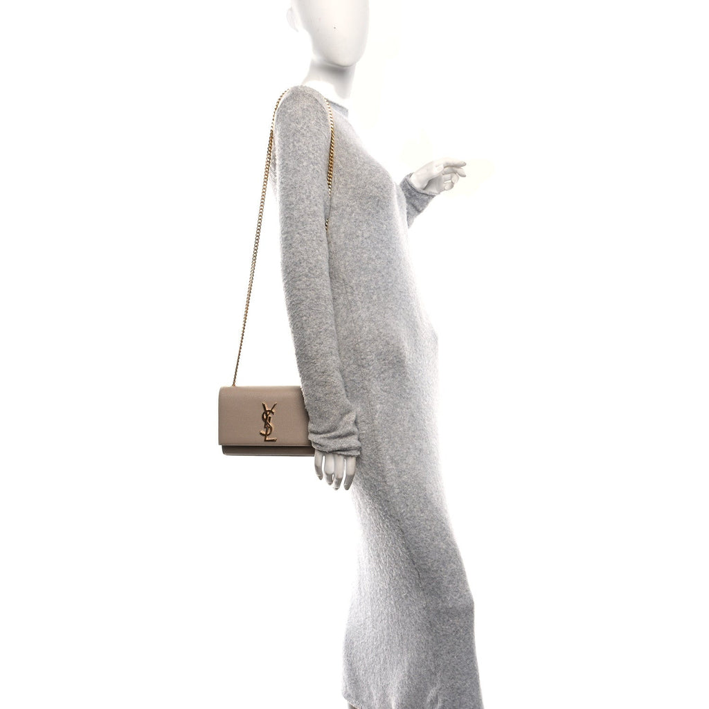 Grain De Poudre Small Monogram Kate Satchel Dark Beige