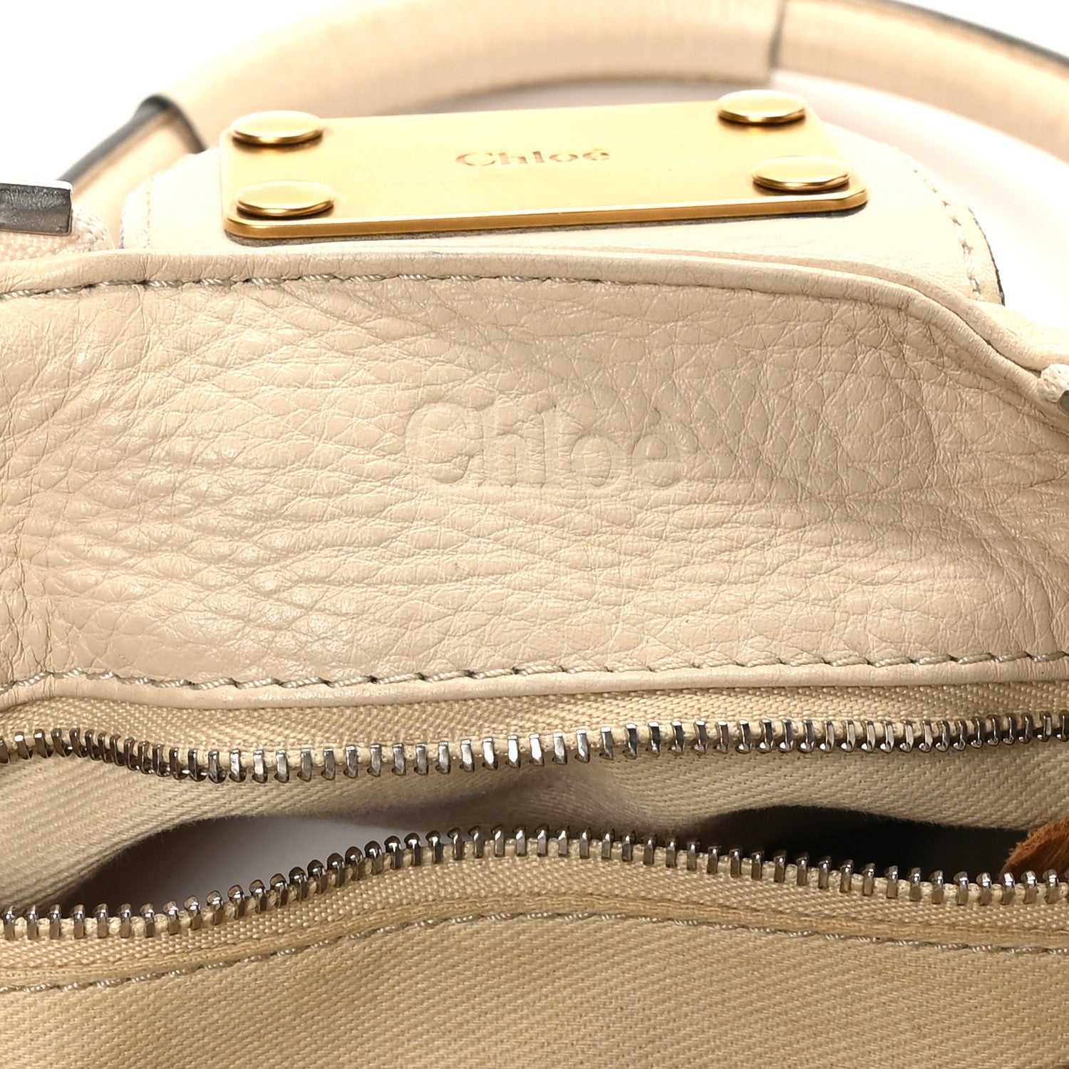 Calfskin Medium Paddington Satchel Ivory