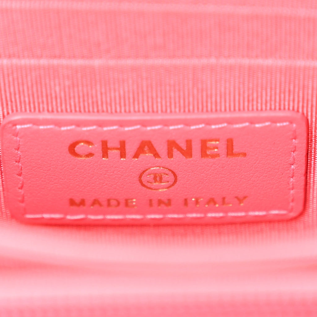 Calfskin Quilted Mini Maxi Pearls Wallet On Chain WOC Pink