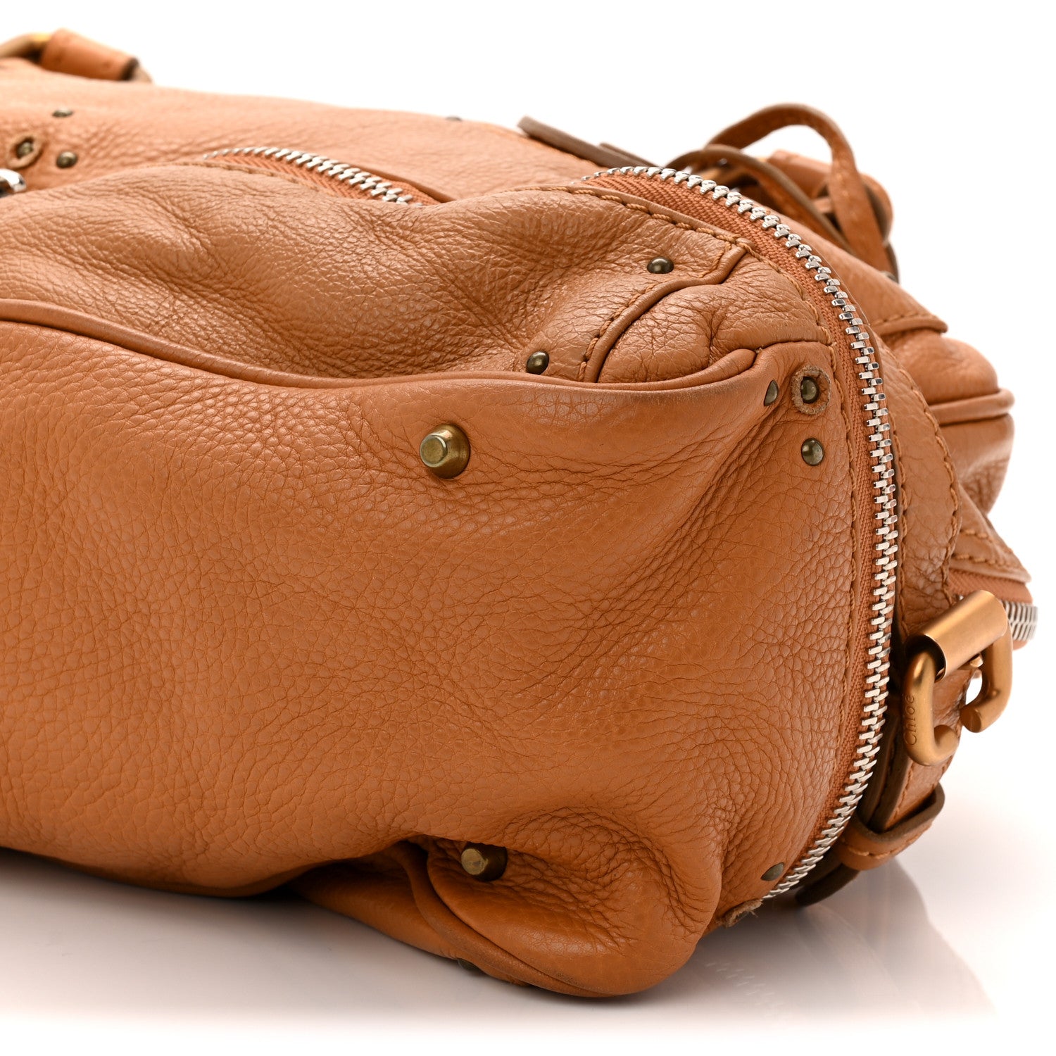 Calfskin Large Paddington Satchel Beige