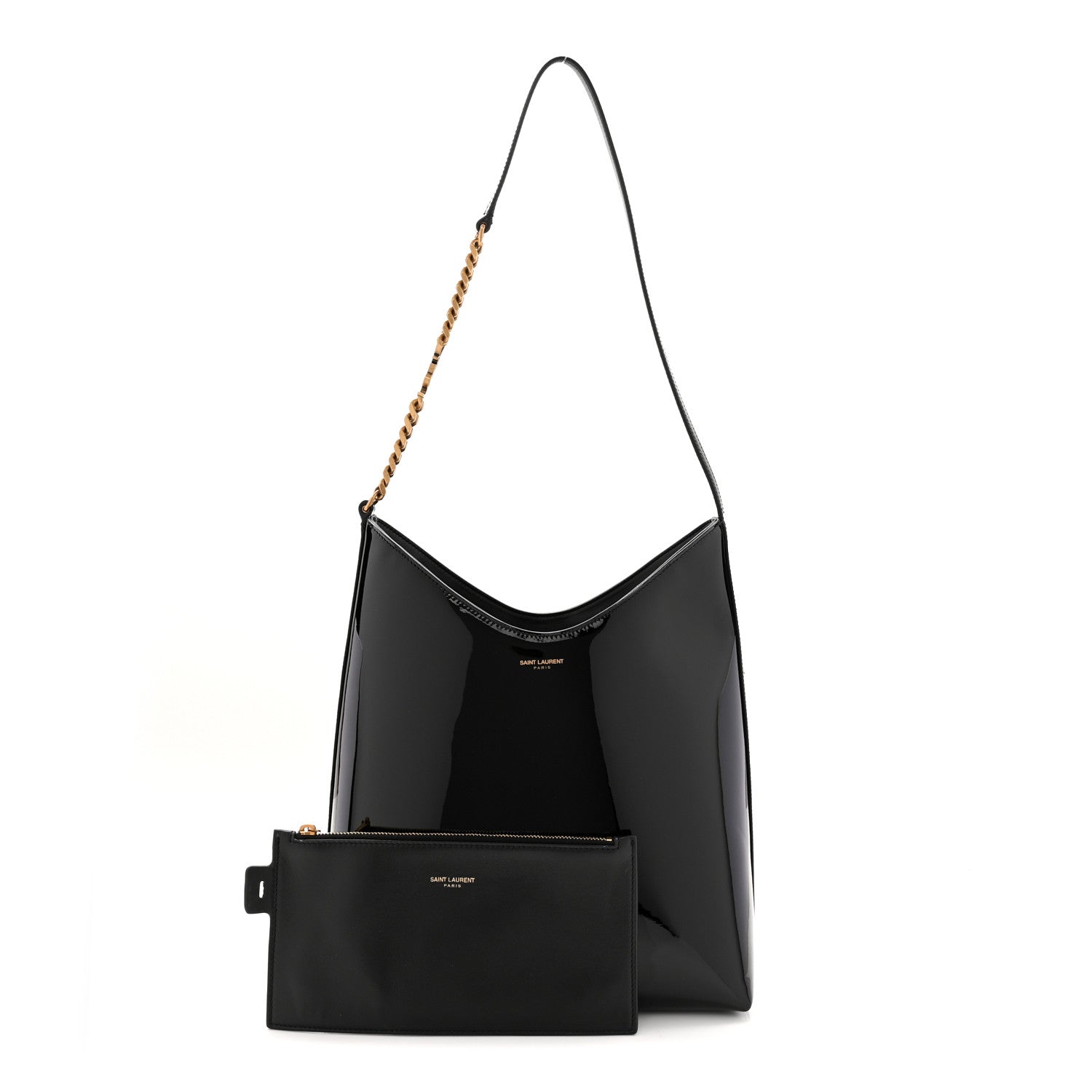 Patent Calfskin Rendez-Vous Hobo Black