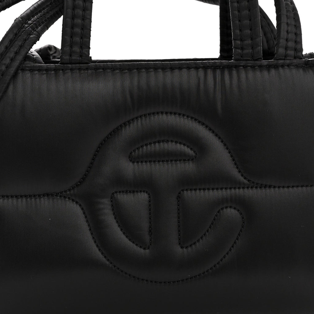 Nylon Small Puff Shopping Bag Black