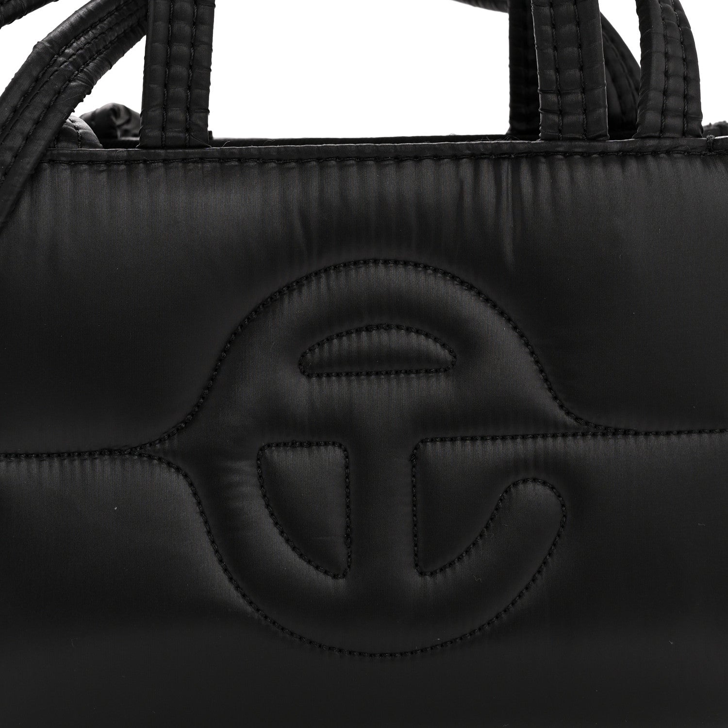 Nylon Small Puff Shopping Bag Black