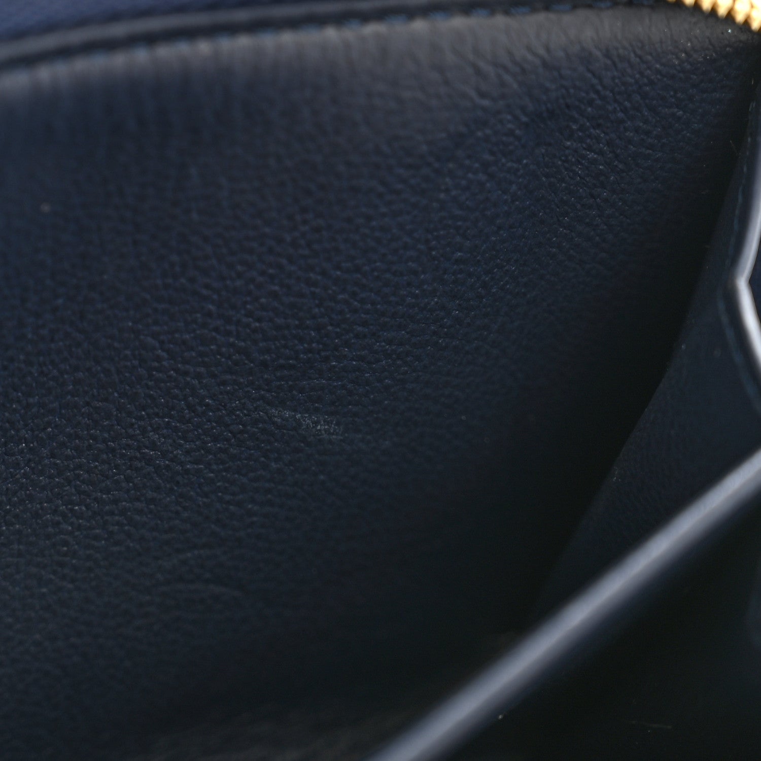 Denim Effect Lambskin Embossed Monogram Lou Coussin Wallet Navy