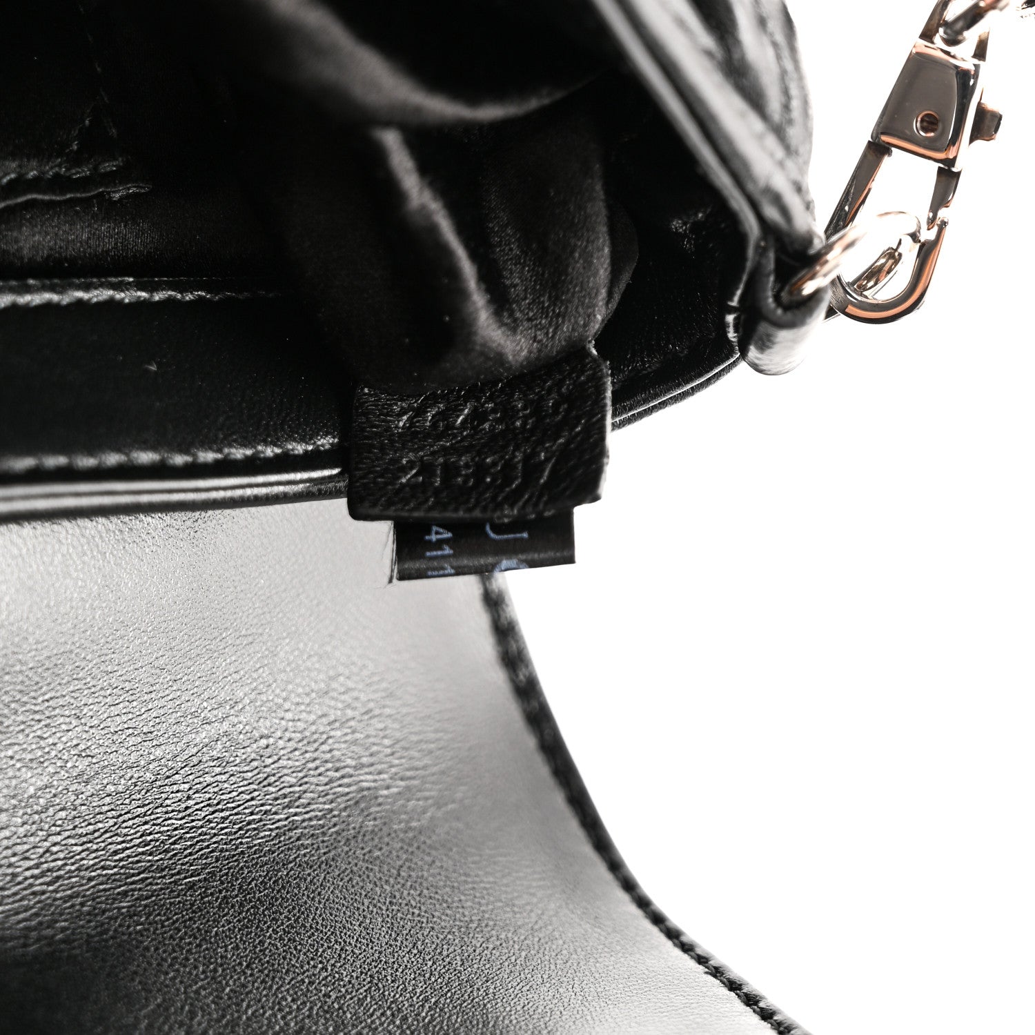 Nappa Vertical Matelasse Small Maxi Horsebit Chain Shoulder Bag Black