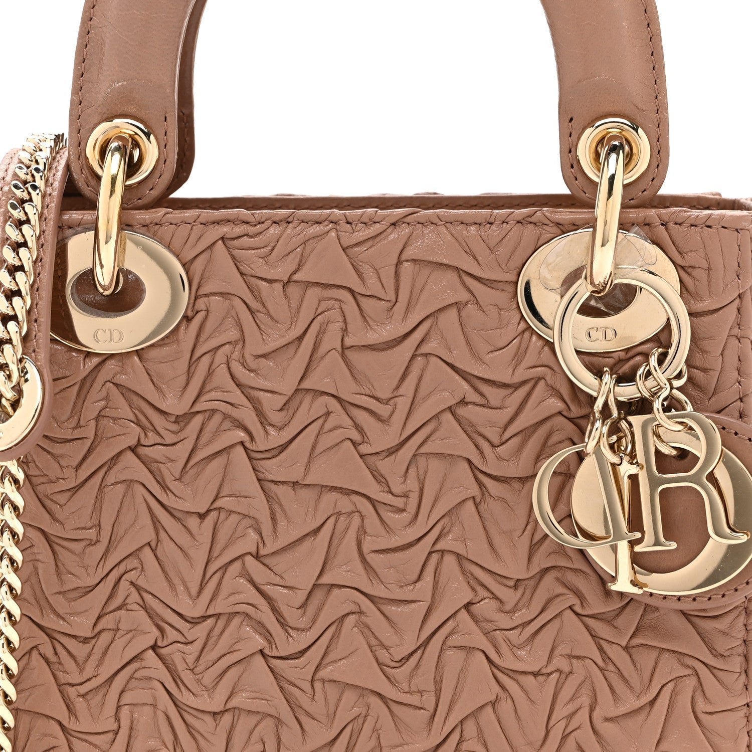Lambskin Gathered Mini Lady Dior Fard