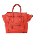 Drummed Calfskin Mini Luggage Coquelicot