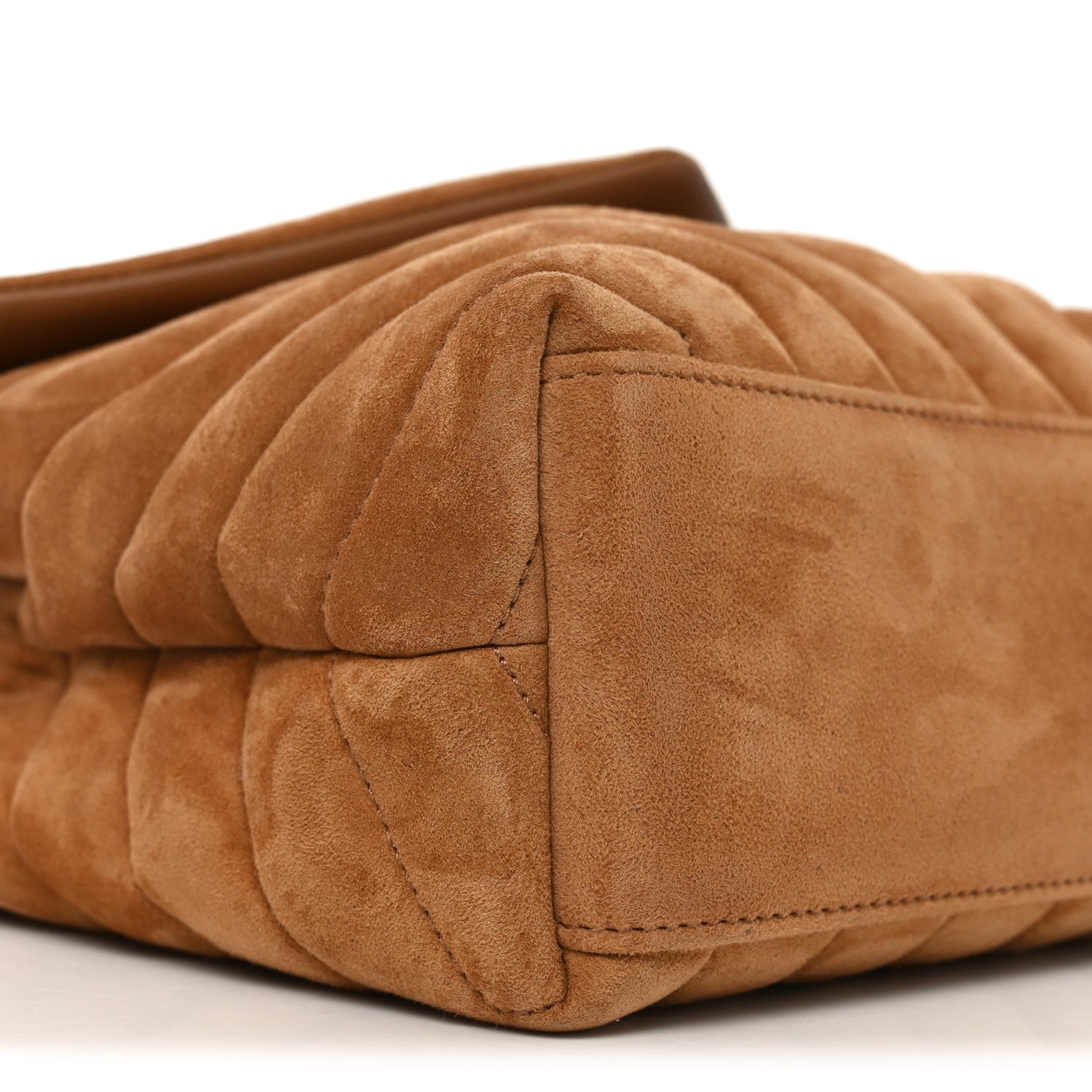 Suede Calfskin Y Quilted Monogram Small Loulou Chain Satchel Cinnamon