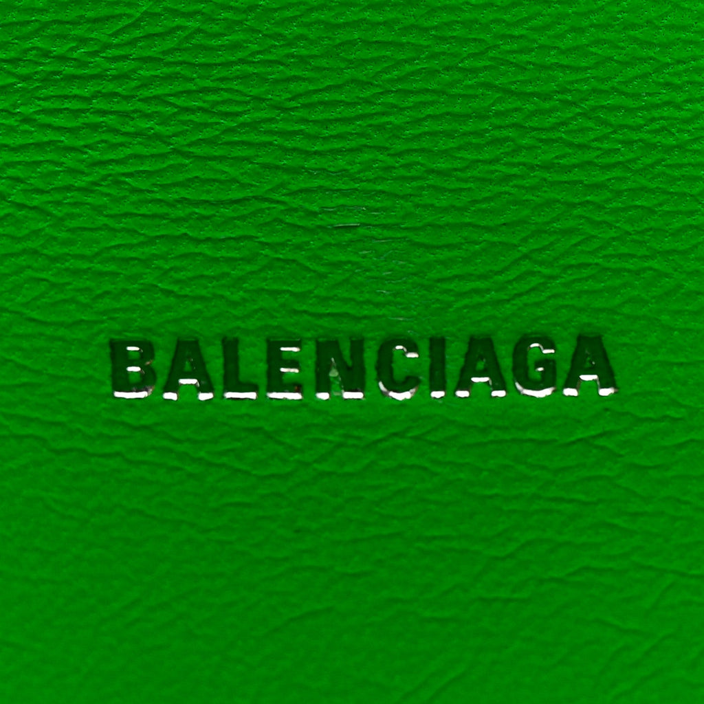 Shiny Calfskin Strass Crocodile Embossed Hourglass Top Handle Bag XS Fluo Green