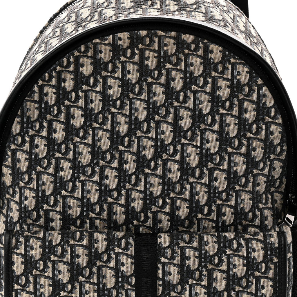 Oblique Calfskin 8 Backpack Beige Black
