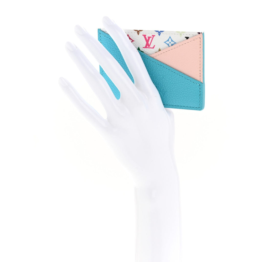 LV X TM Monogram Multicolor Criss-Cross  Holder Kabira Blue Rose