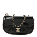 Patent Calfskin Quilted Mini Flap Black