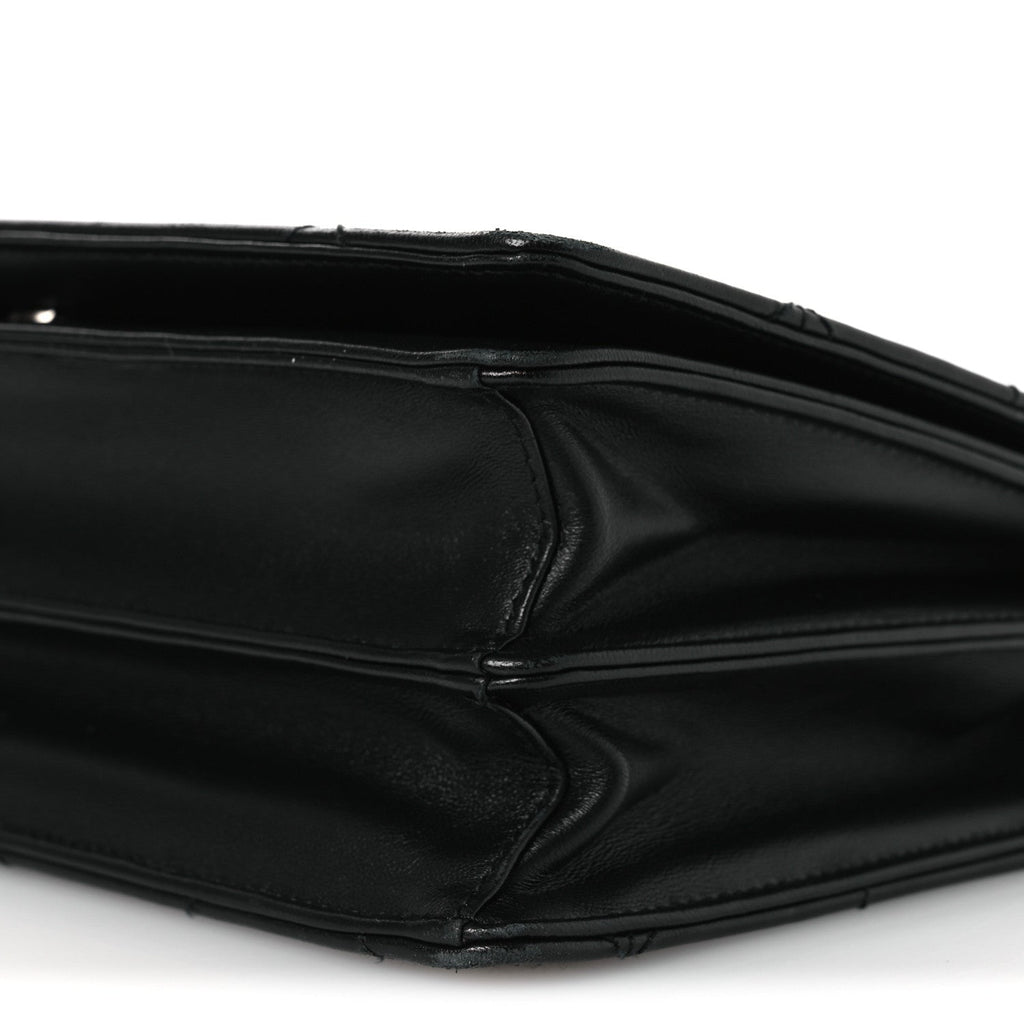 Nappa Triangle Stitched Spectrum Shoulder Bag Black